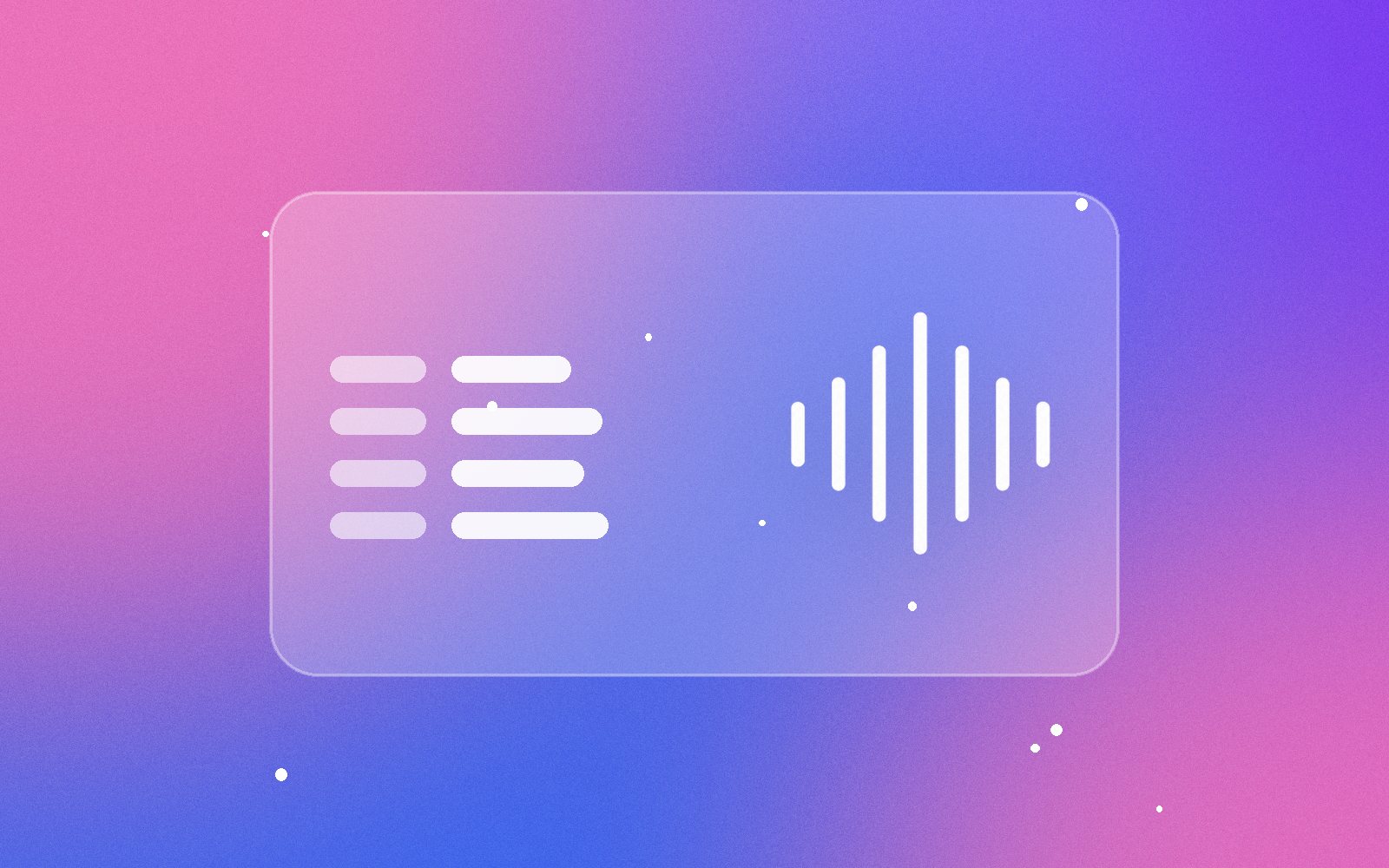 Lines of text next to a sound wave, illustrating a voice created from a description