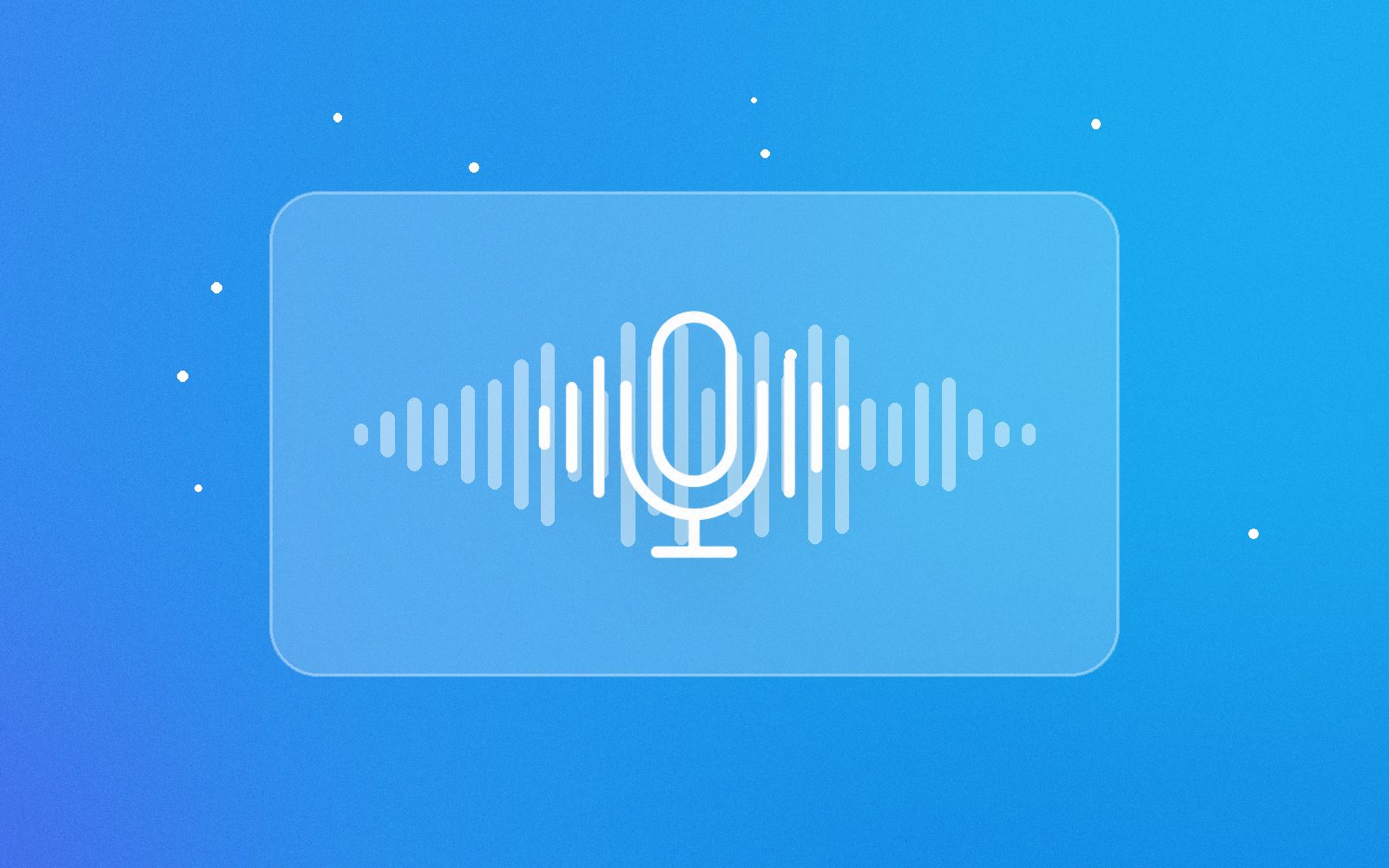 Microphone icon over a sound wave, illustrating AI voice cloning