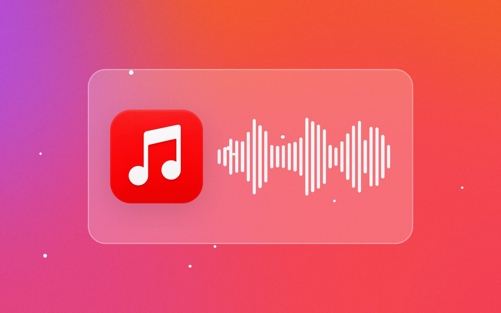 Music app icon next to a sound wave, illustrating AI music generation
